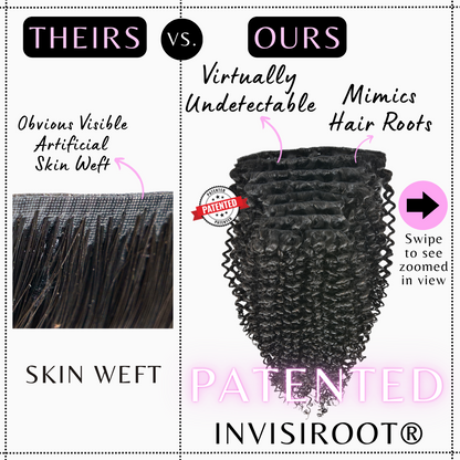 Nicole Burmese 4A Kinky Curly -  InVisiRoot® Clip-ins (AKA TrueRoot™ Clip-ins)