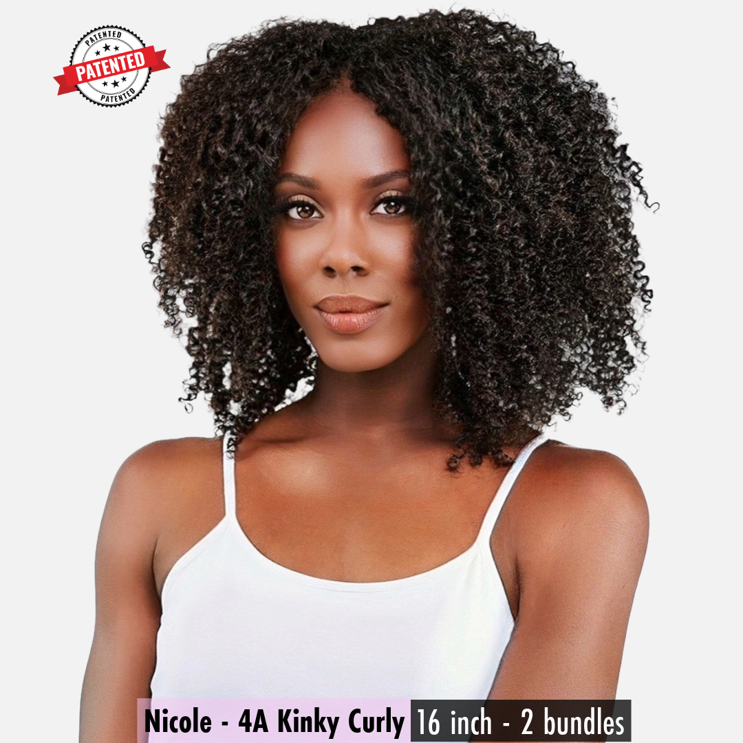 Nicole Burmese 4A Kinky Curly - InVisiRoot® Clip-in