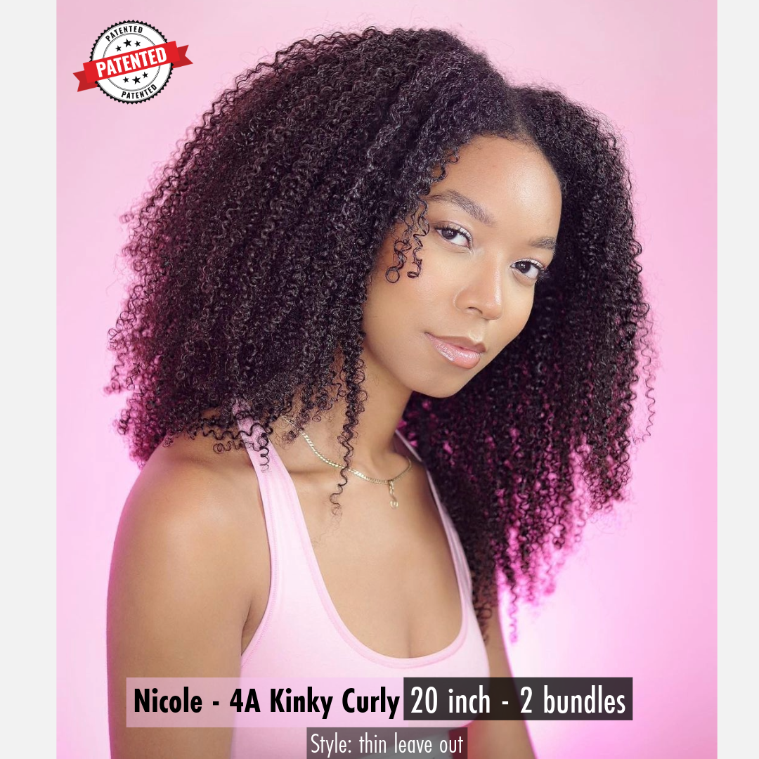 Nicole Burmese 4A Kinky Curly - InVisiRoot® Clip-in