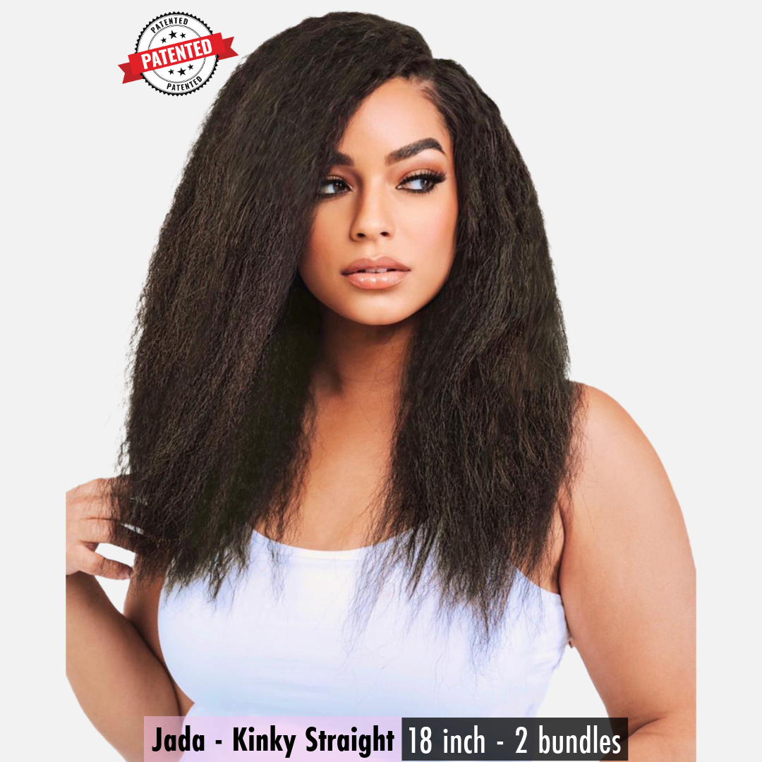 Jada Cambodian Kinky Straight -  InVisiRoot® Clip-ins (AKA TrueRoot™ Clip-ins)