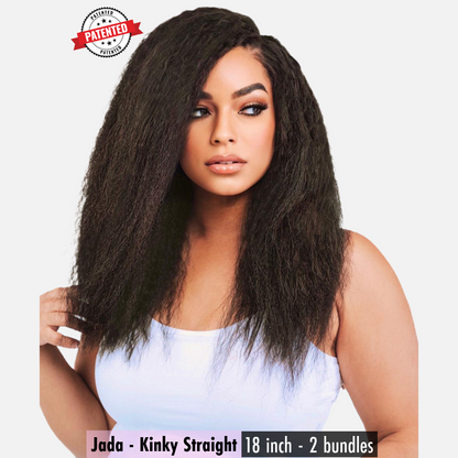 Jada Cambodian Kinky Straight -  InVisiRoot® Clip-ins (AKA TrueRoot™ Clip-ins)