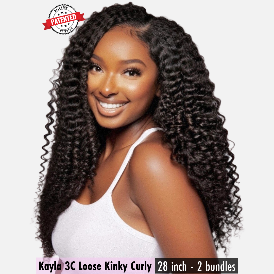 Kayla 3C Burmese Loose Kinky Curly - InVisiRoot® Clip-in