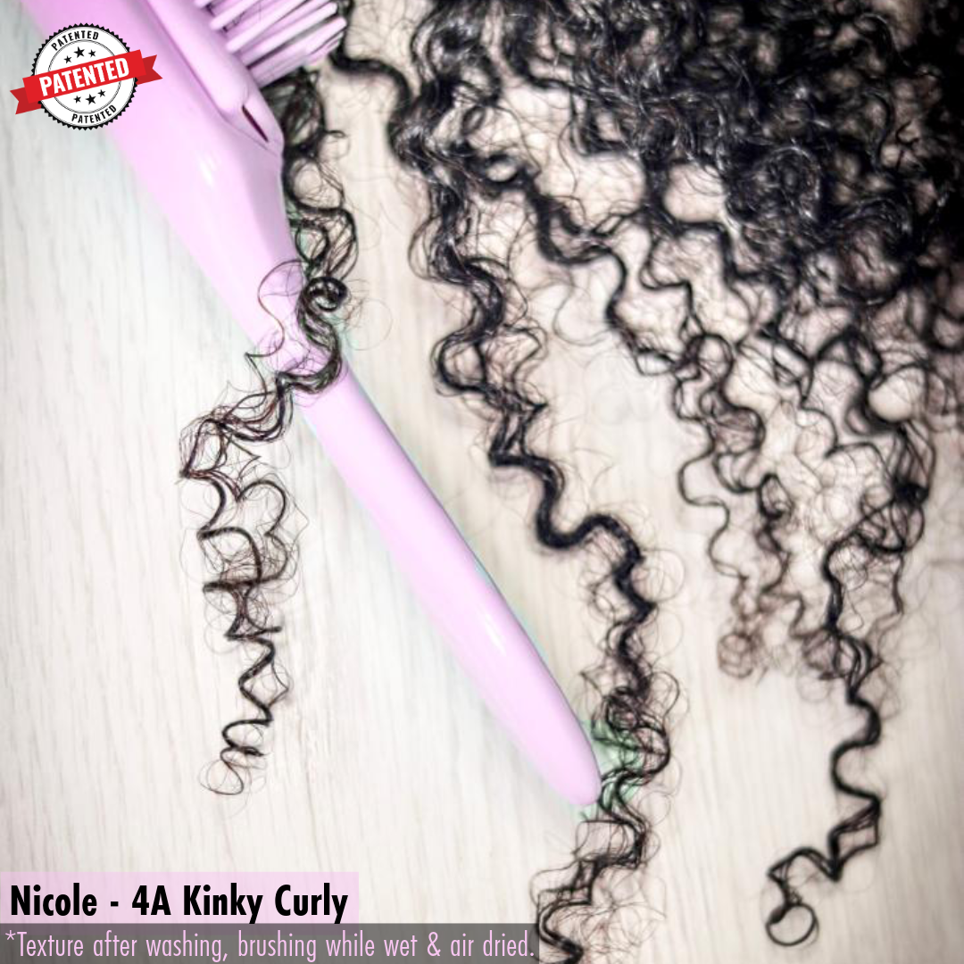 Nicole - 4a - Virgin Burmese  Hair - Kinky Curly - InVisiRoot® Thin-Part™️Wig