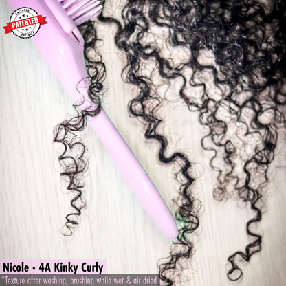 Nicole - 4a - Virgin Burmese  Hair - Kinky Curly - InVisiRoot® Thin-Part™️Wig