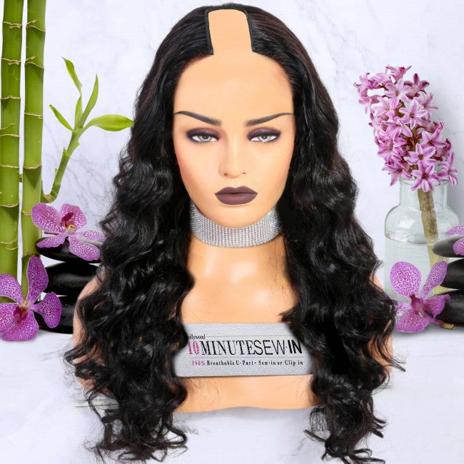 Dominique -  Virgin Cambodian Hair - 10 Minute Sew-in™️ U Part Wig & Optional InVisiRoot® Closure