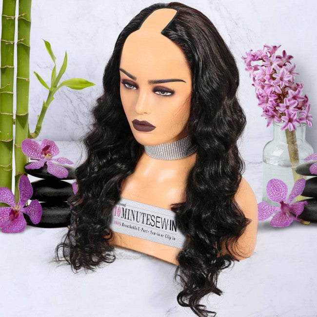Dominique -  Virgin Cambodian Hair - 10 Minute Sew-in™️ U Part Wig & Optional InVisiRoot® Closure